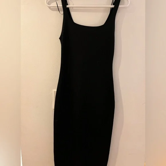 knee length dresses for ladies Faux Leather Midi Tank Dress main image 1